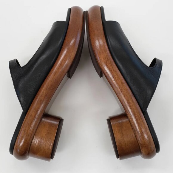 Beklina Shoes - Beklina Low Sedia Clog Black Leather Size 8